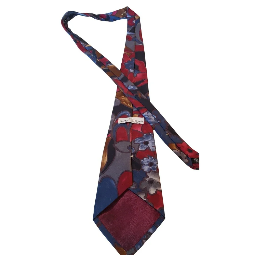 Classic Collection by Van Heusen Polyester Microfiber Multi Color Floral Necktie